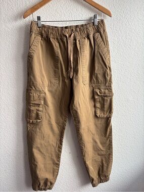 LCKR Men's Cargo Jogger Pants in Brown Casual Utility Style Tan Medium